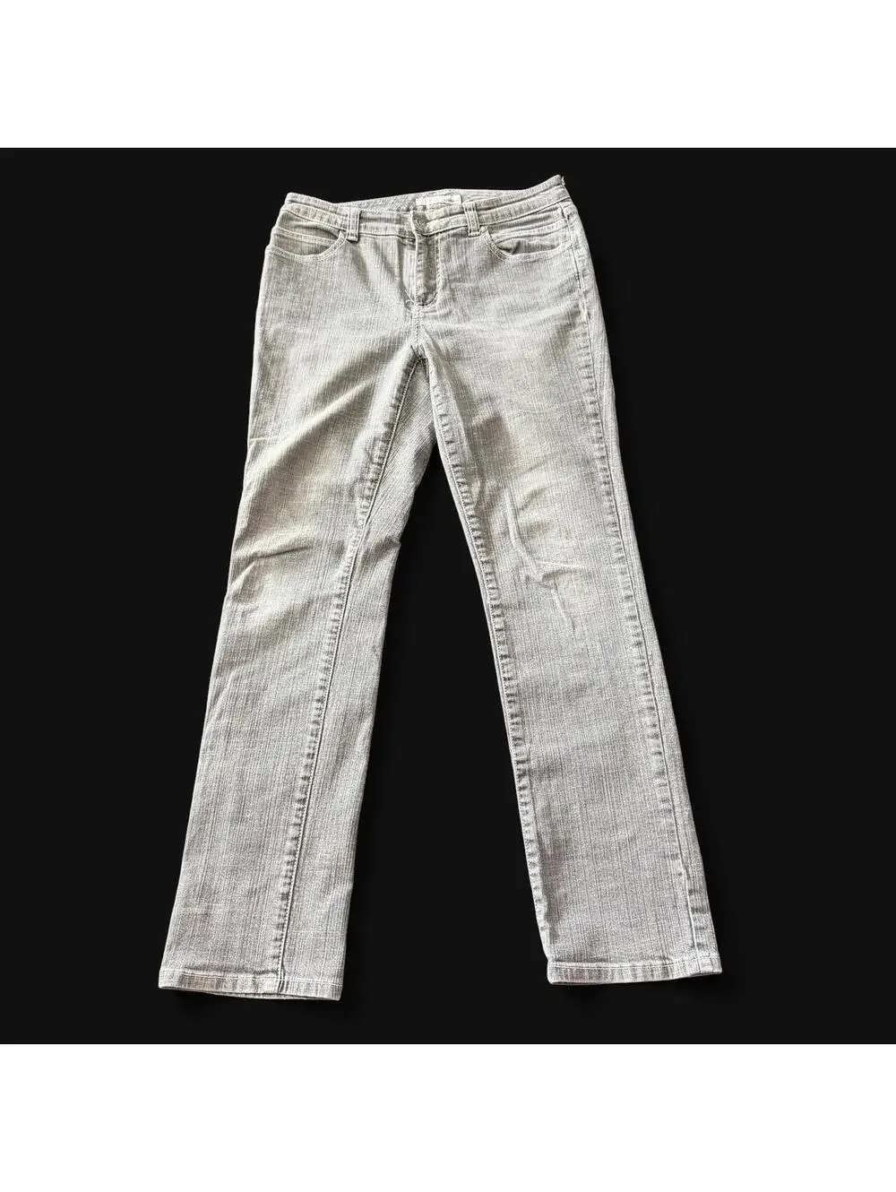 Chico's Platinum Gray Embroidered Jeans Size 0.5